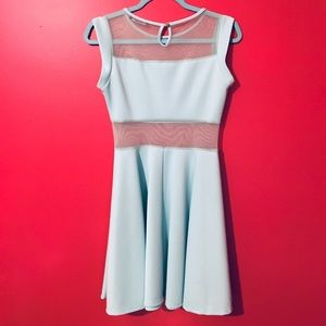 ‘The Vintage shop’ Light, Turquoise-Cyan Dress.